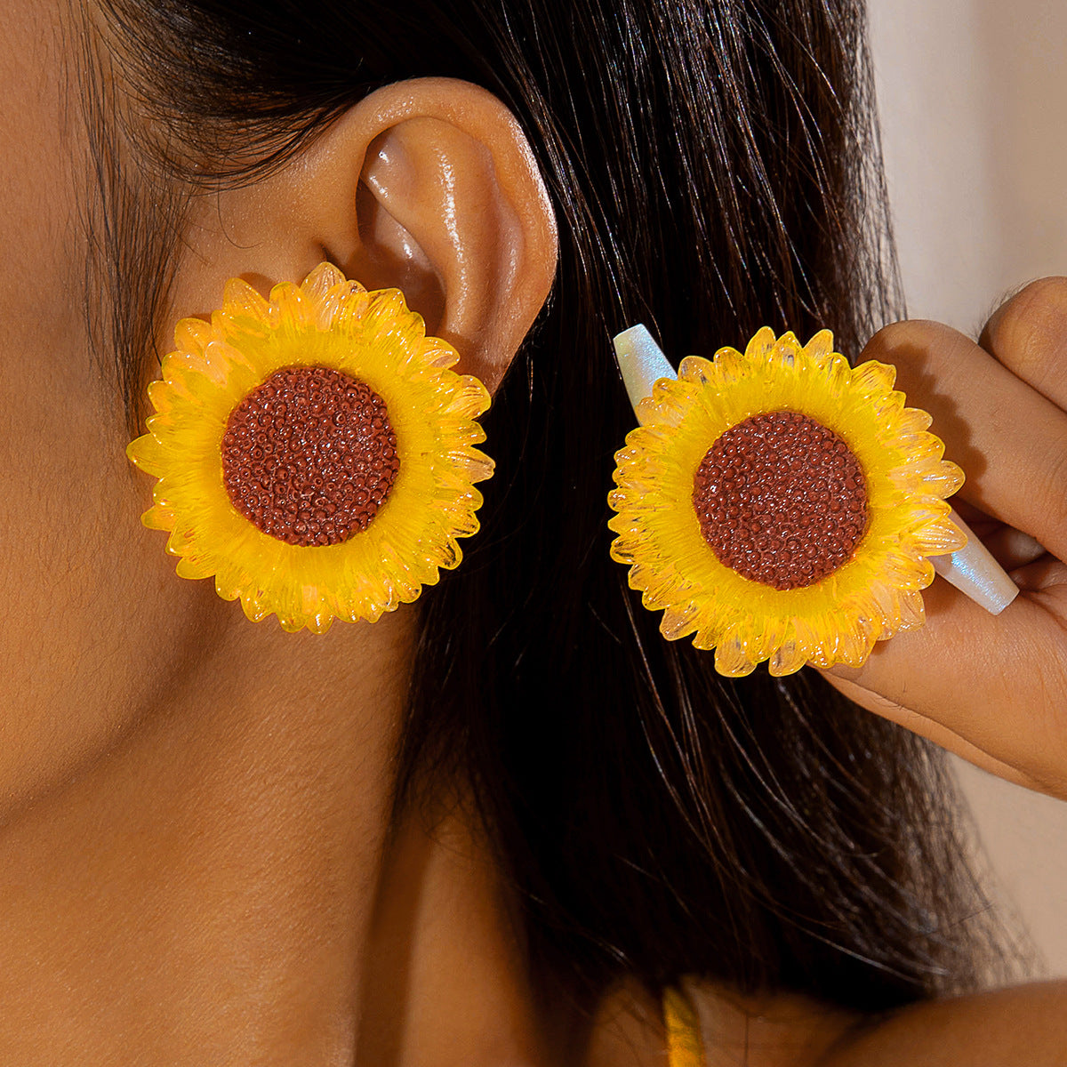 Wholesale 2PCS/Pack color flower sunflower earrings  tulip flower earrings earrings